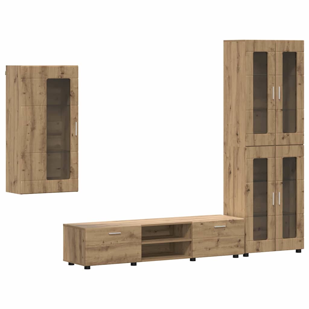 Highboard mit Regal FLORIN Weiß 60 x 35 x 182 cm Holzwerkstoff