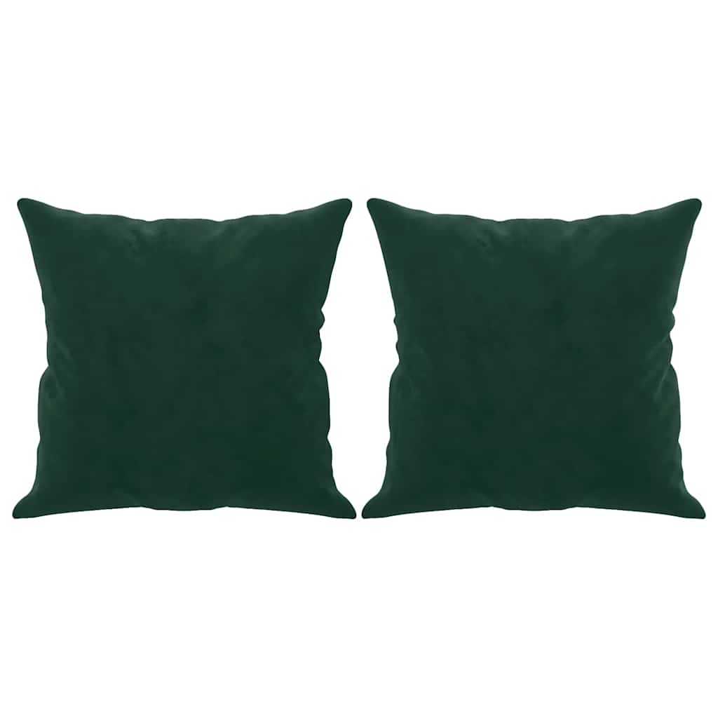 2-Sitzer-Sofa mit Zierkissen Dunkelgrün 120 cm Samt