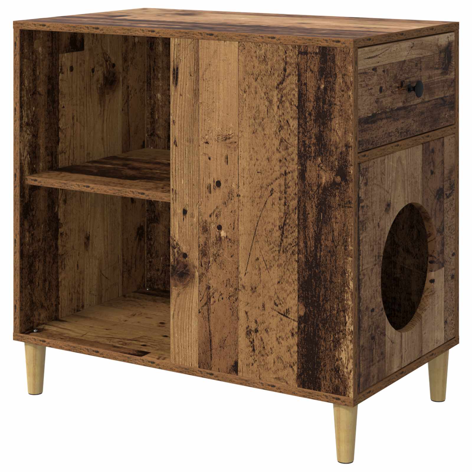 Katzenhaus Weiß 72 x 42,5 x 70 cm Holzwerkstoff