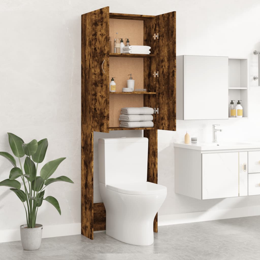 Waschmaschinenschrank Weiß 64x25,5x190 cm