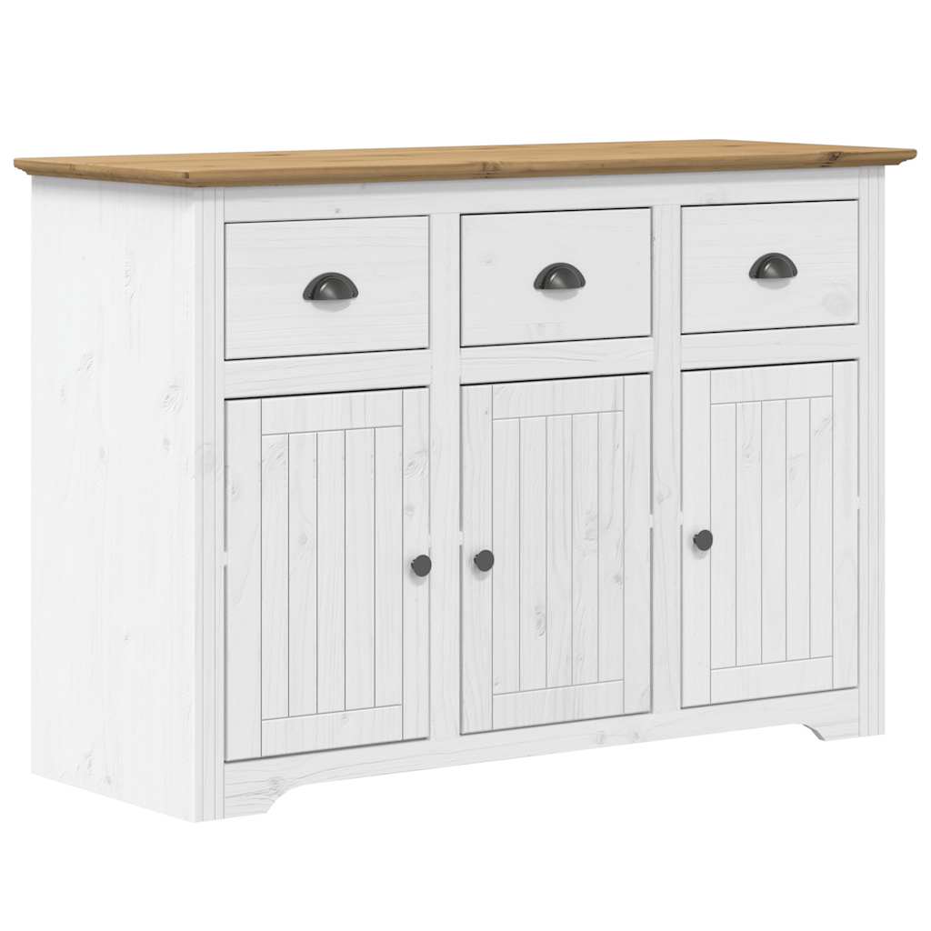 Highboard BODO Grau 115,5x43x200,5 cm Massivholz Kiefer