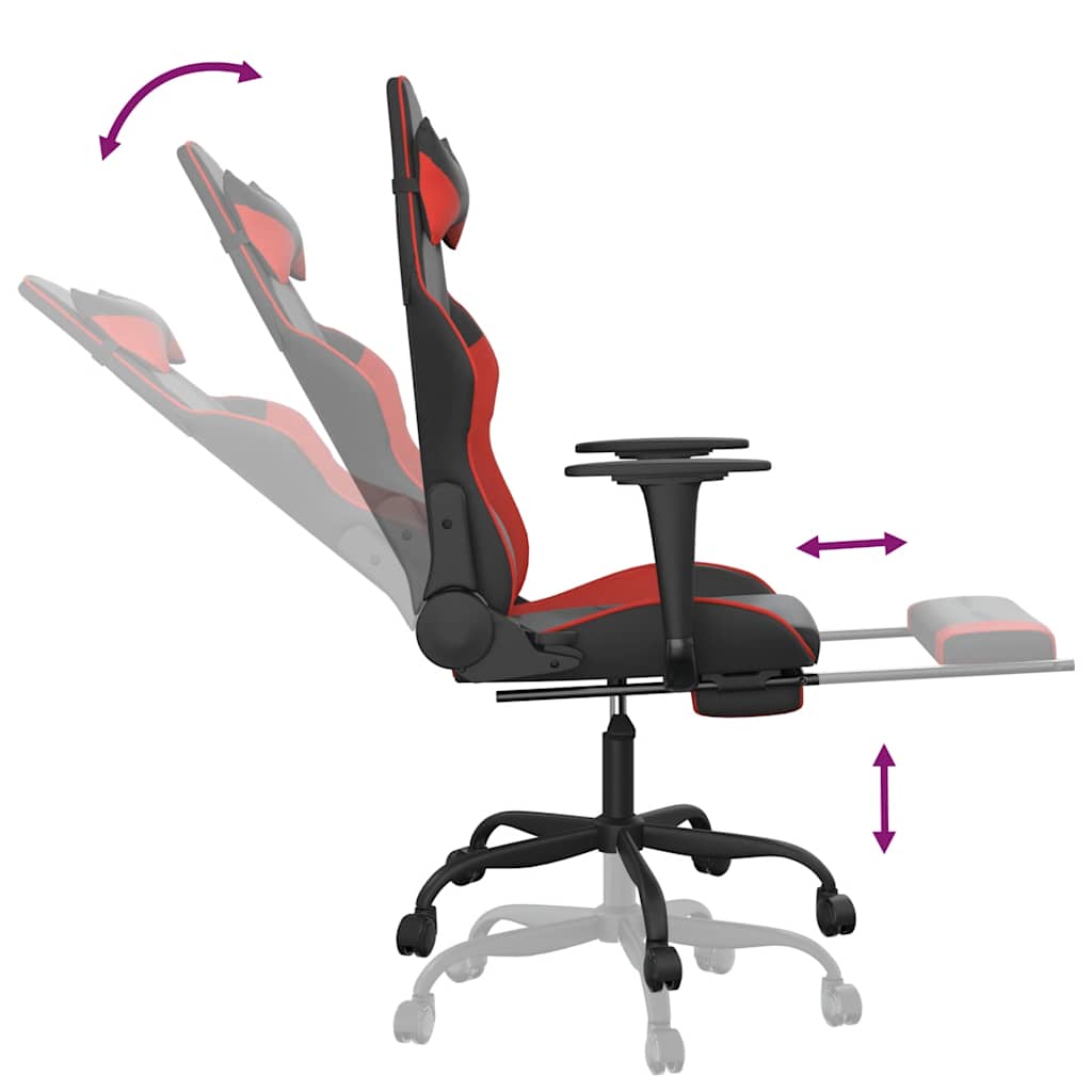 Gaming-Stuhl mit Massagefunktion Schwarz und Rot Kunstleder