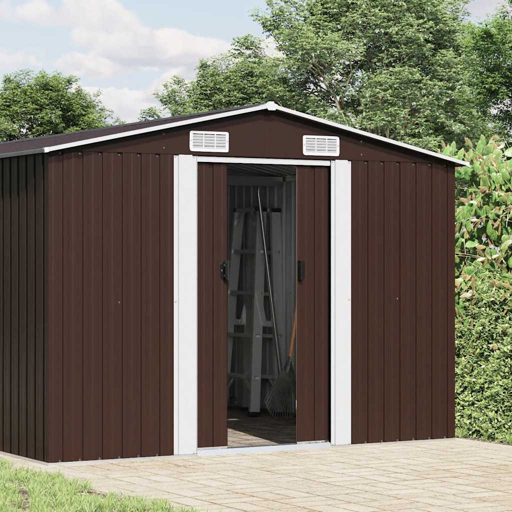 Gerätehaus Grün 257x779x181 cm Verzinkter Stahl
