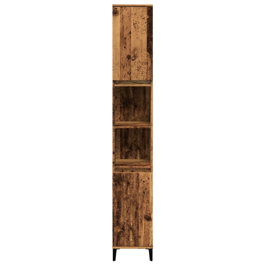 Badschrank Weiß 30x30x190 cm Holzwerkstoff