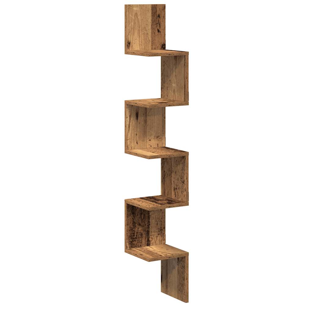 Wand-Eckregal Weiß 20x20x127,5 cm Holzwerkstoff