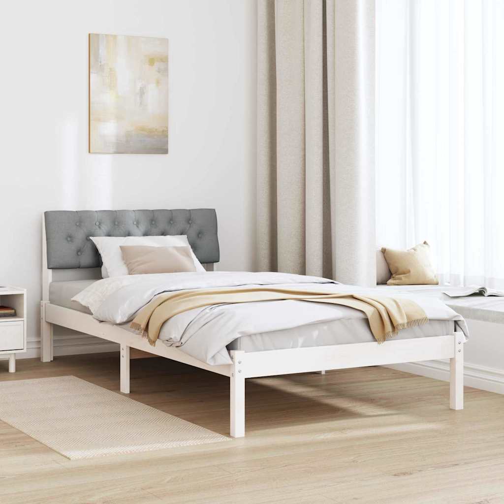 Bettgestell Braun und hellgrau 200 x 200 cm Massivholz Kiefer