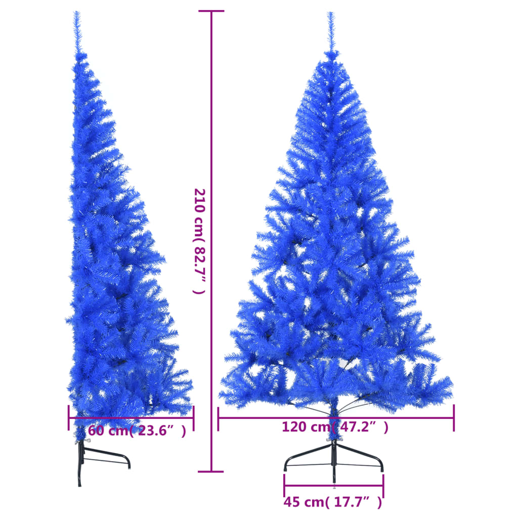 Künstlicher Halb-Weihnachtsbaum mit Ständer Grün 150 cm PVC