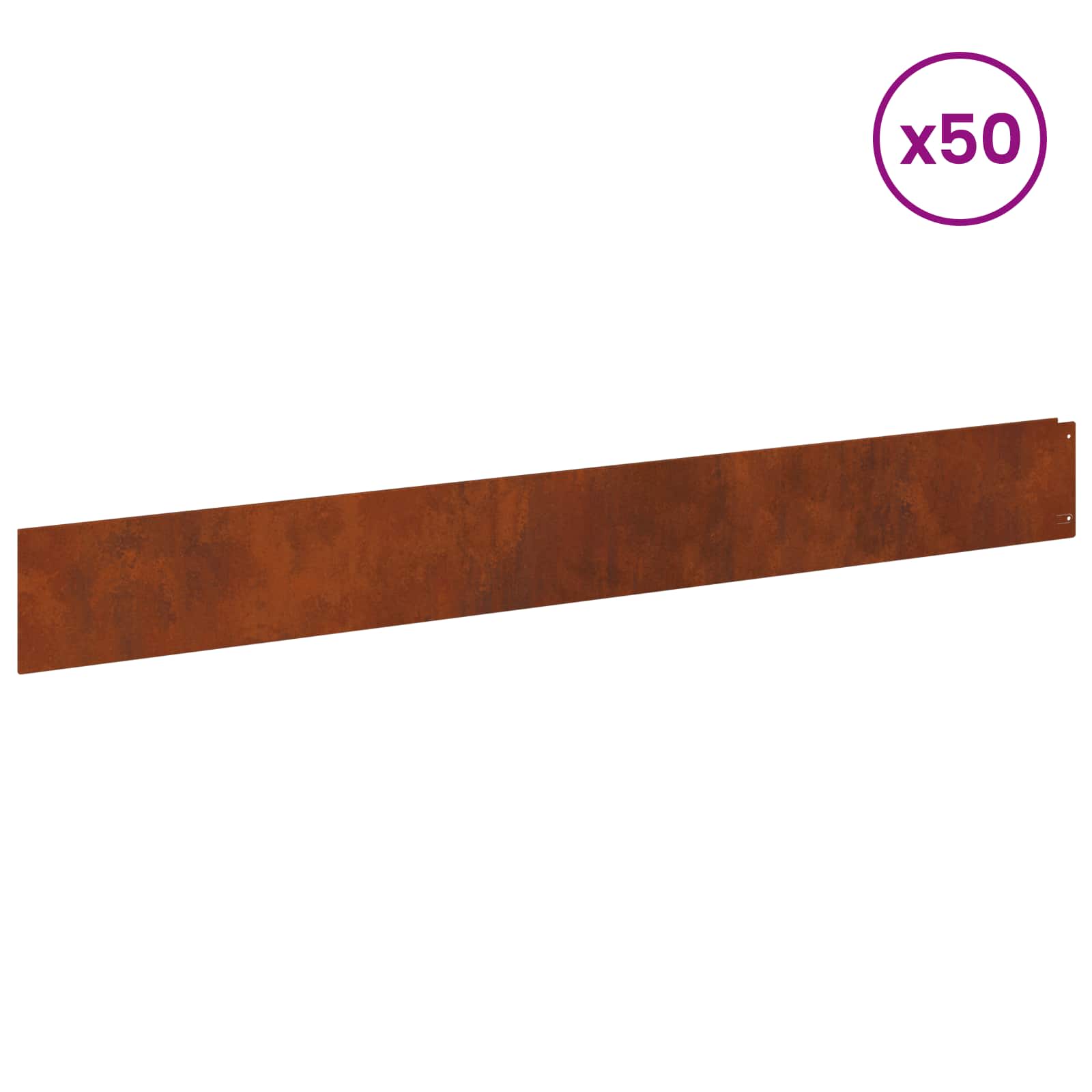 Raseneinfassung 10 pcs 100 x 12 cm Stahl Anthrazit