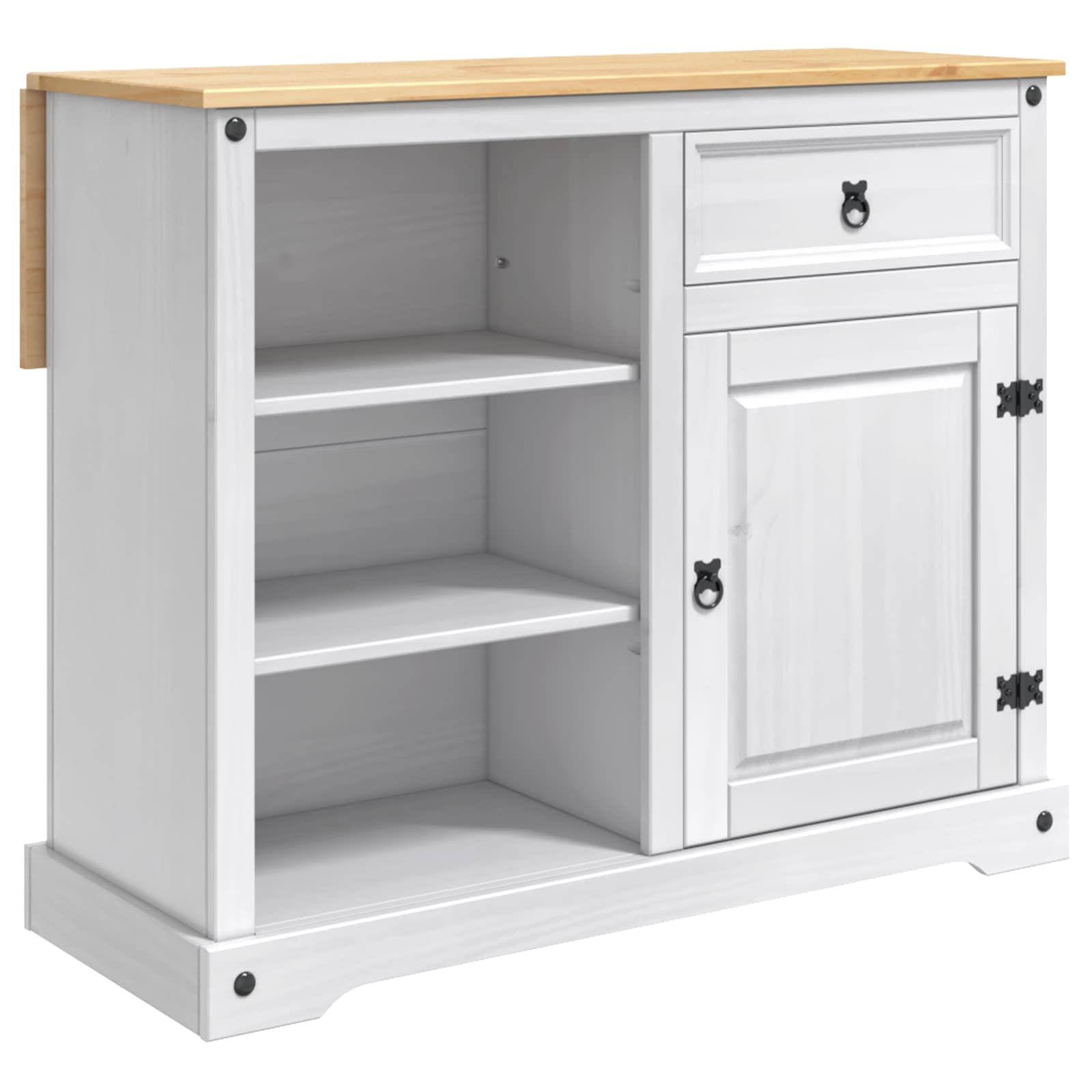 Küchentrolley 2 pcs Honigwachs 112 x 70 x 91,5 cm Massiv-Kiefer