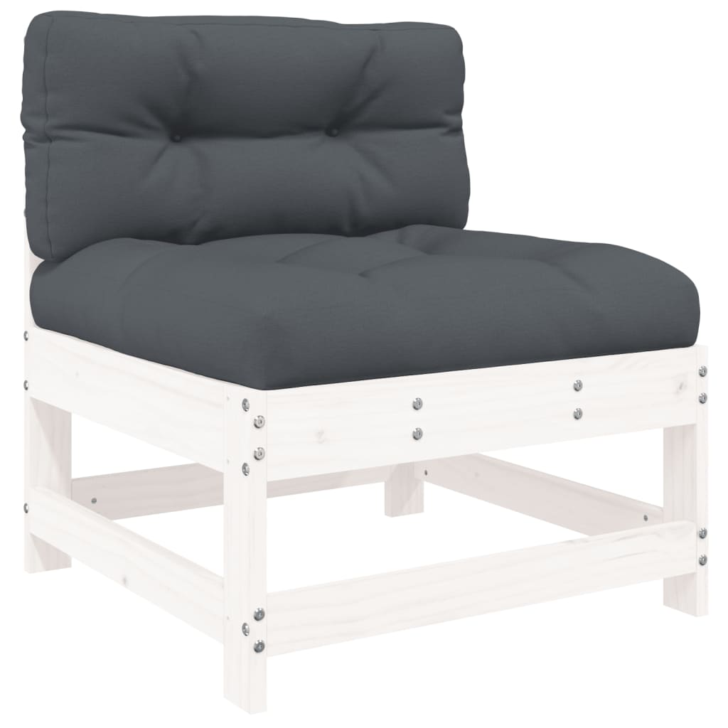 10-tlg. Garten-Lounge-Set mit Kissen Schwarz Massivholz