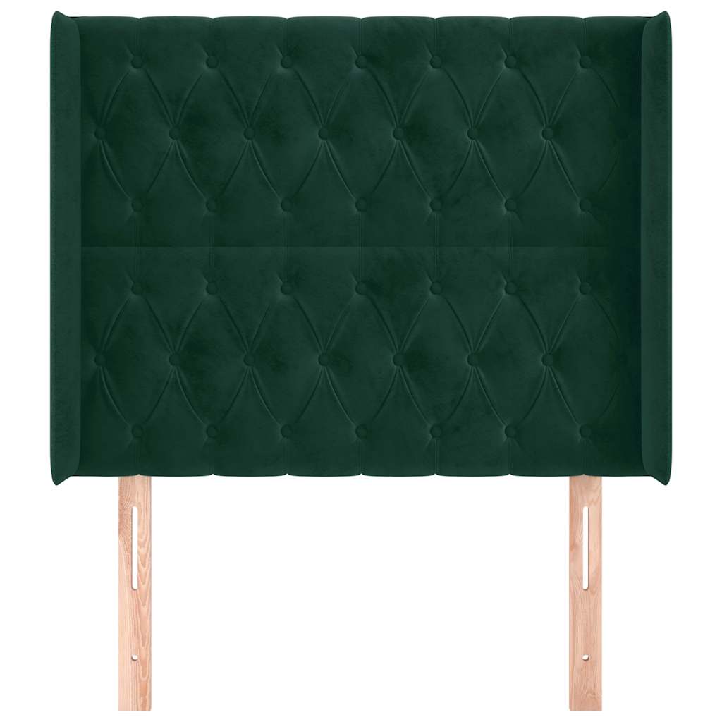 Kopfteil mit Ohren Dunkelblau 93x16x78/88 cm Samt