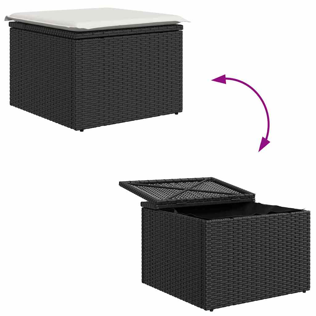 Garten Essgruppe mit Kissen 6 pcs Schwarz und Creme