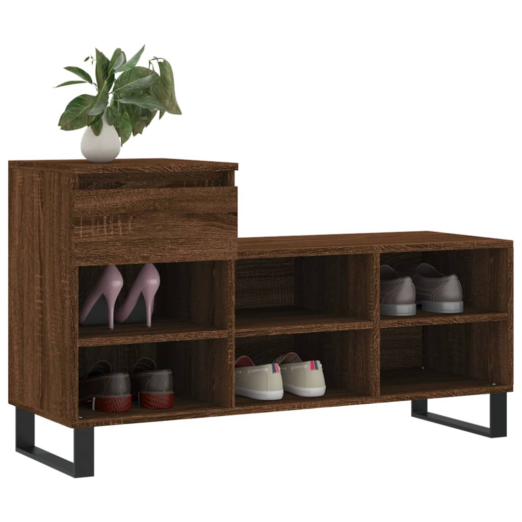 Schuhregal Grau Sonoma 102x36x60 cm Holzwerkstoff