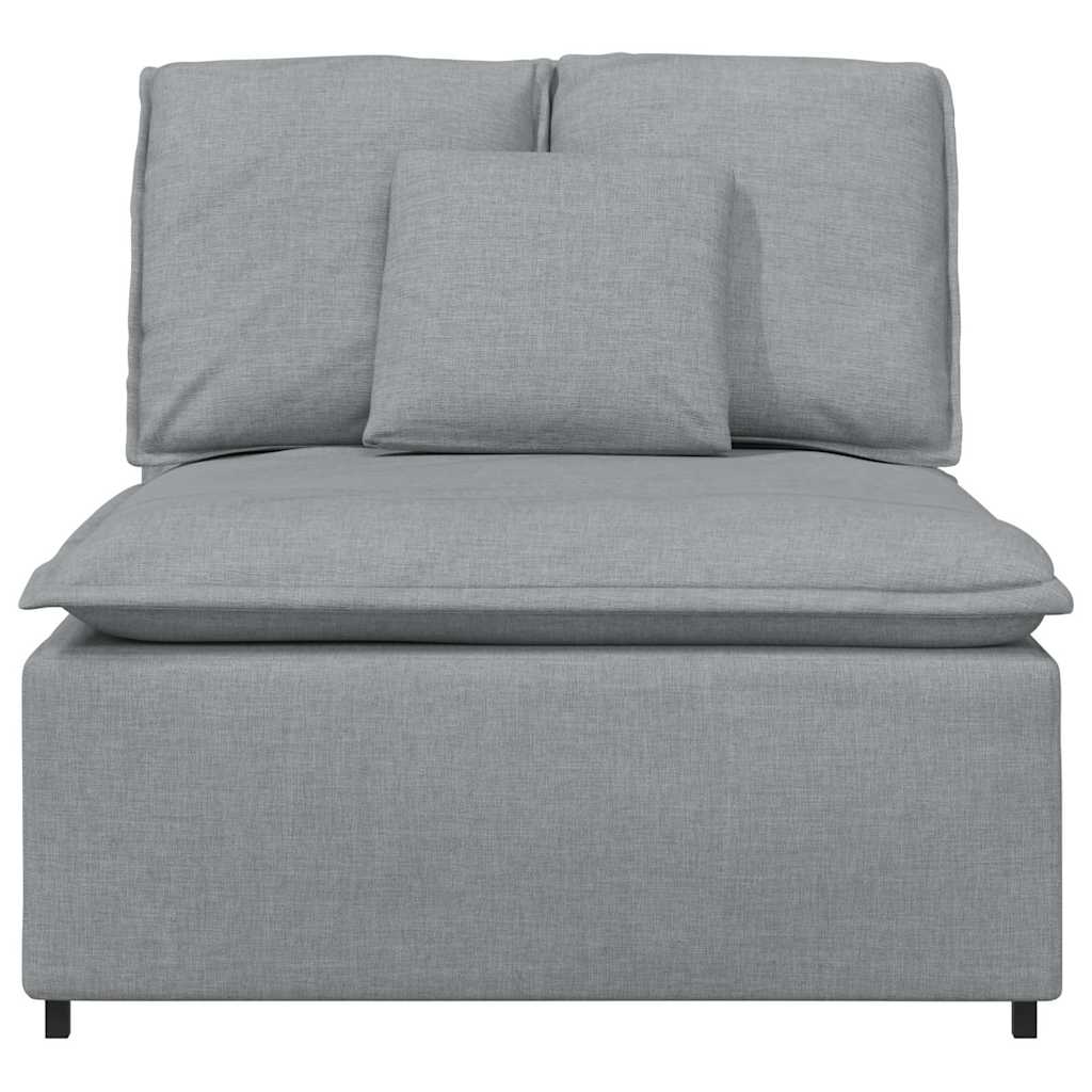 Modulares Sofa Endmodul mit Armlehne Kissen Hellgrau 100 cm
