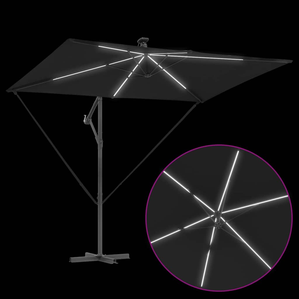 Sonnenschirm Sand 294 x 200 x 270 cm Polyester und Aluminium