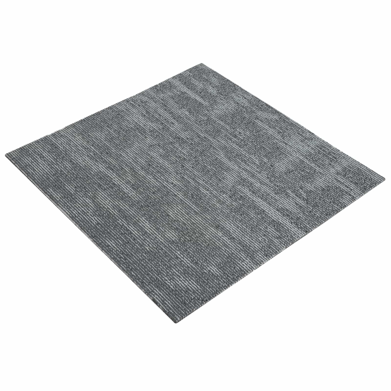 Teppichfliese Hellgrau mit Streifen 50 x 50 cm 4 pcs