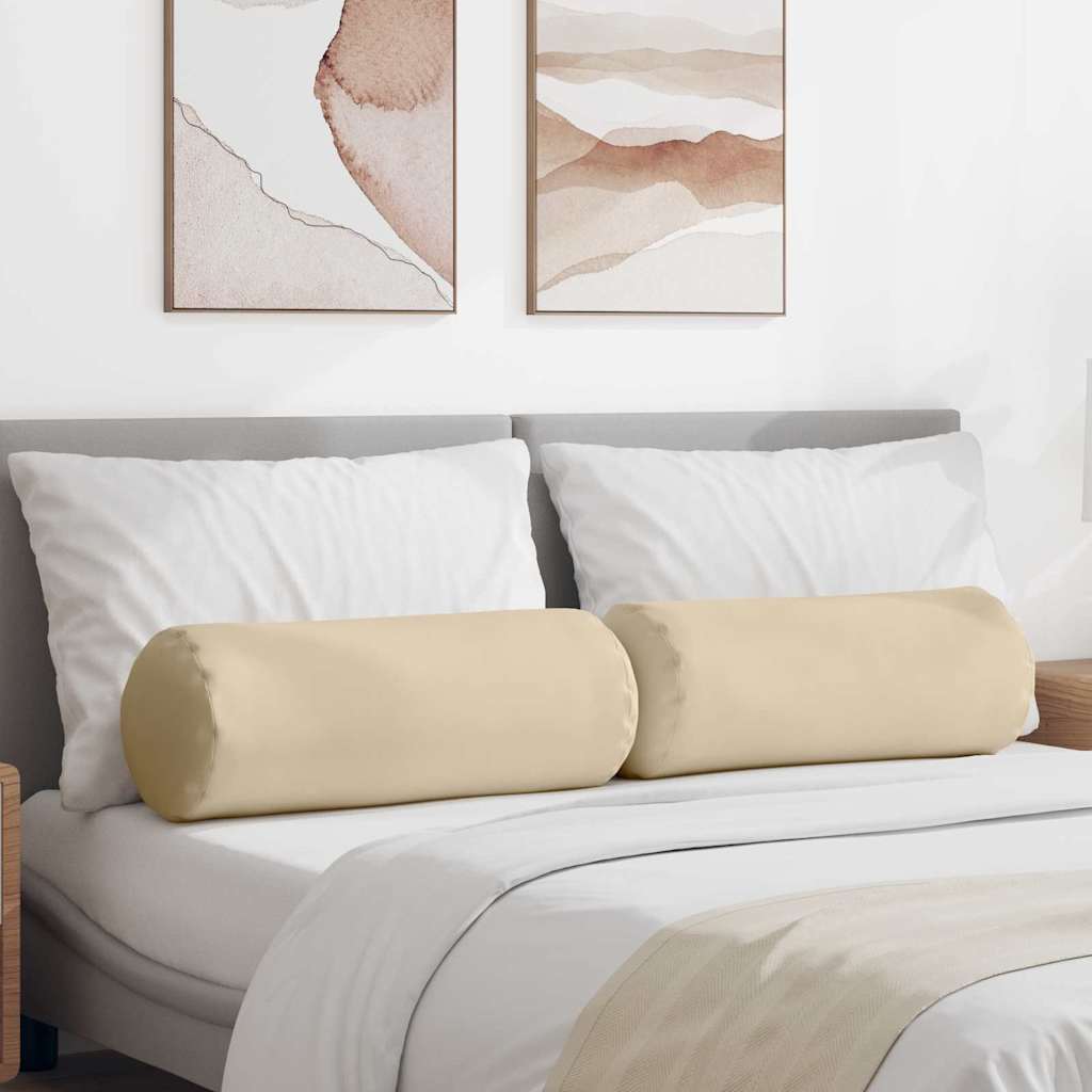 Bolsterkissen 2 Stück Taupe Ø 15 x 40 cm Mikrofaserstoff