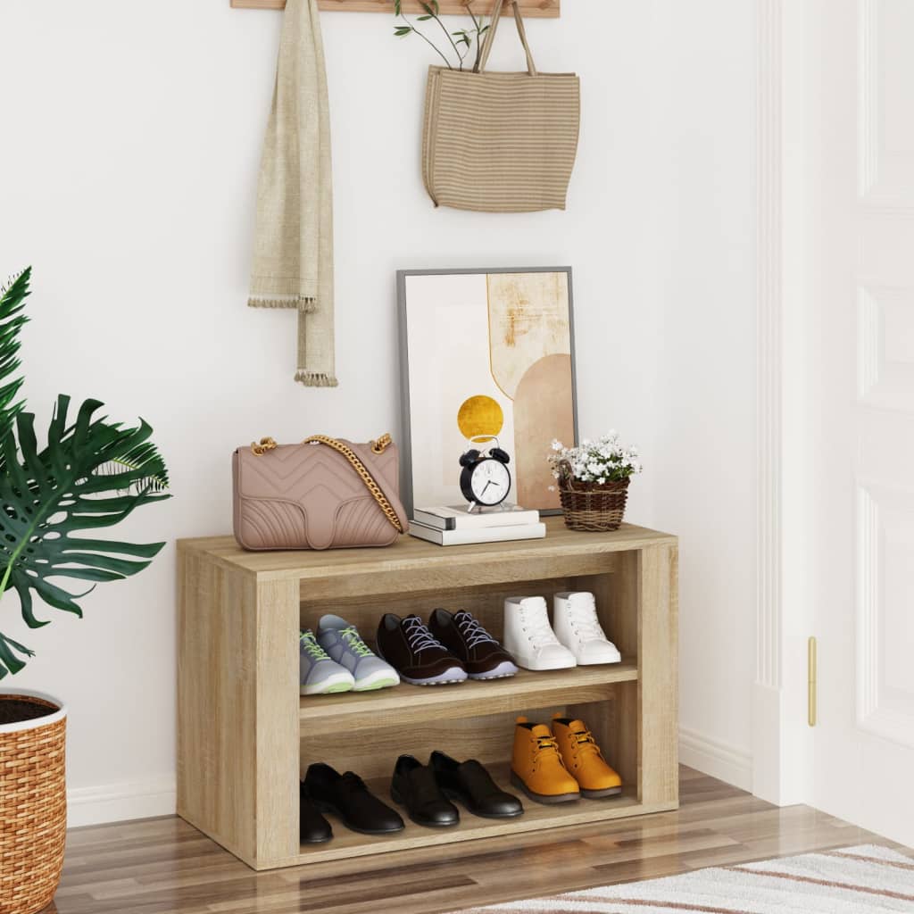 Schuhregal Weiß 75x35x45 cm Holzwerkstoff