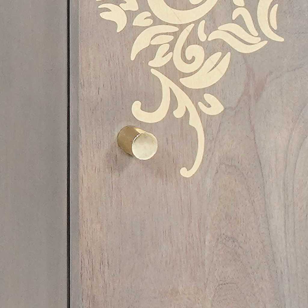 Sideboard mit Regal Braun 40 x 33 x 75 cm Massivholz Mango