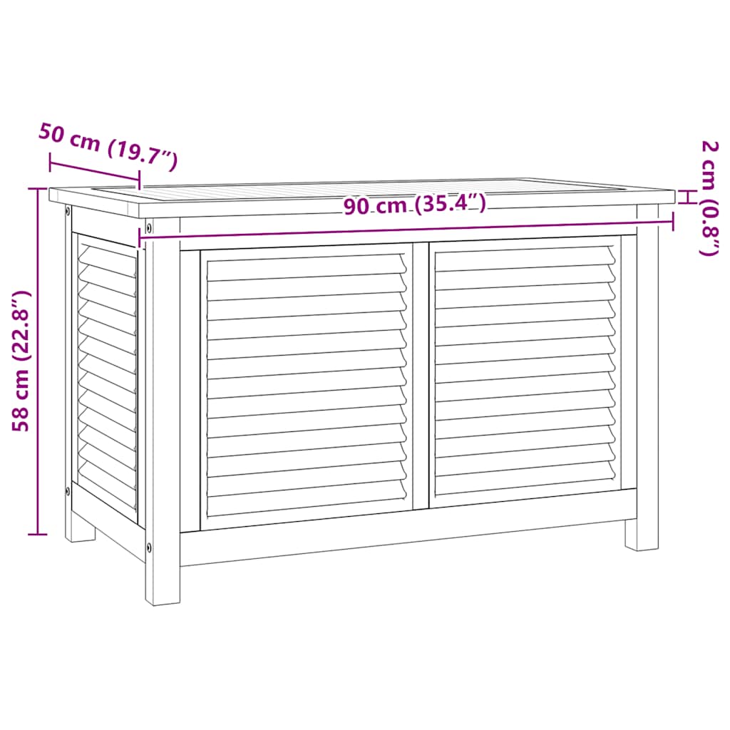 Gartenbox mit Beutel 60x50x58 cm Massivholz Teak