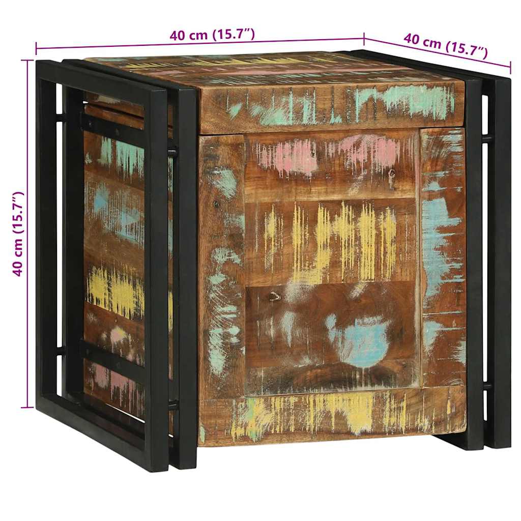 Aufbewahrungsbox 50 x 50 x 50 cm Massives upgecyceltes Holz