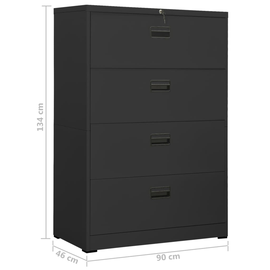 Aktenschrank Weiß 90x46x72,5 cm Stahl