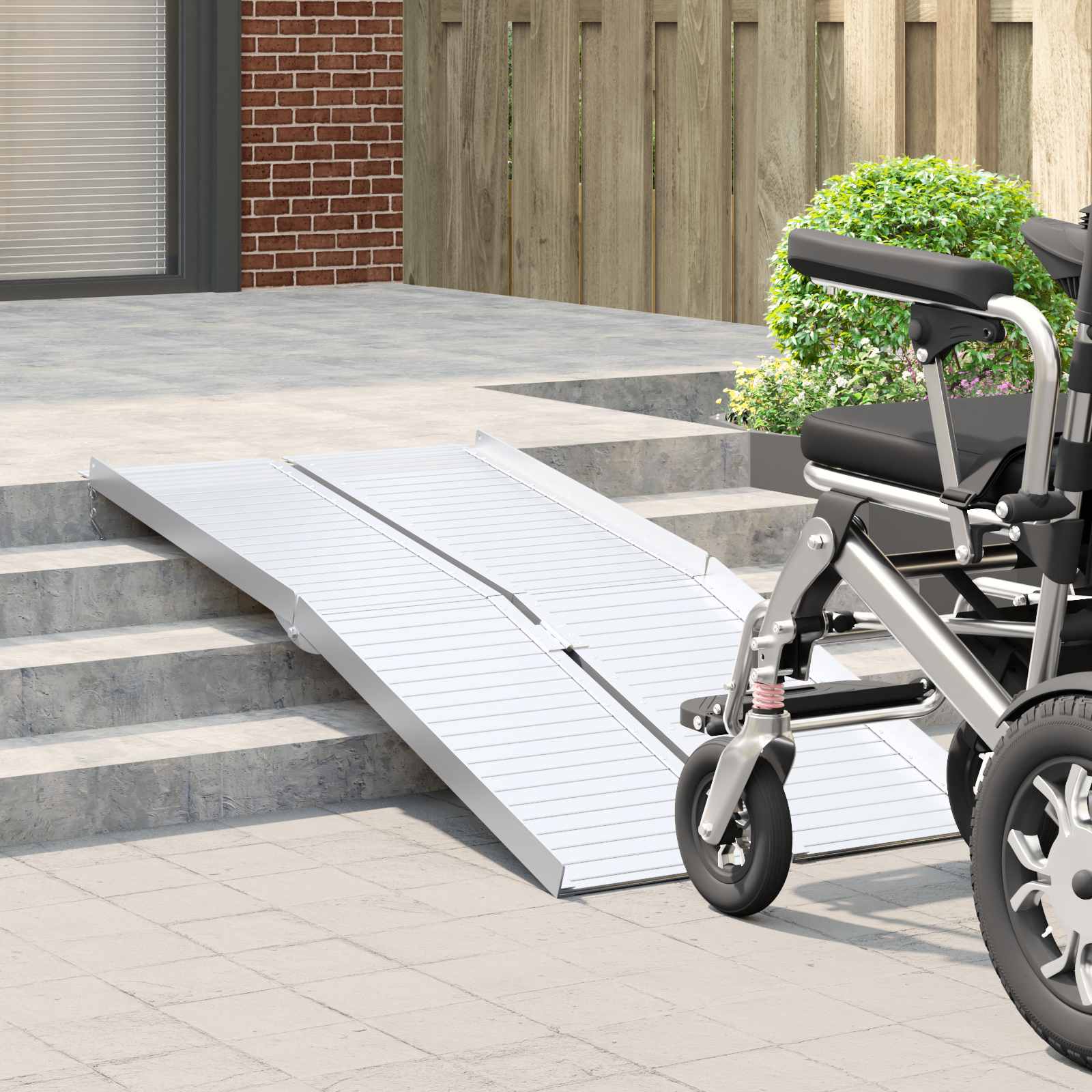 Rampe für Rollstühle 270 kg Silber 62 x 73 x 5 cm Aluminium