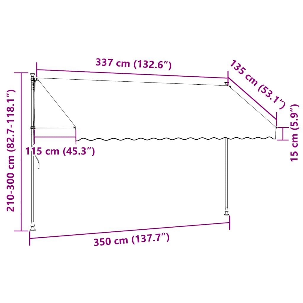 Einziehbare Markise Handbetrieben 150 cm Anthrazit