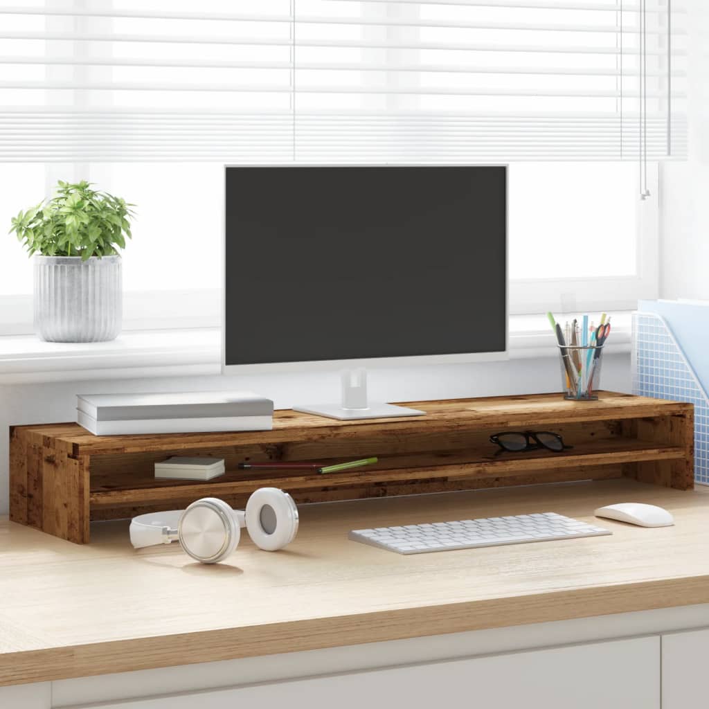 Monitorständer Weiß 100x24x13 cm Holzwerkstoff