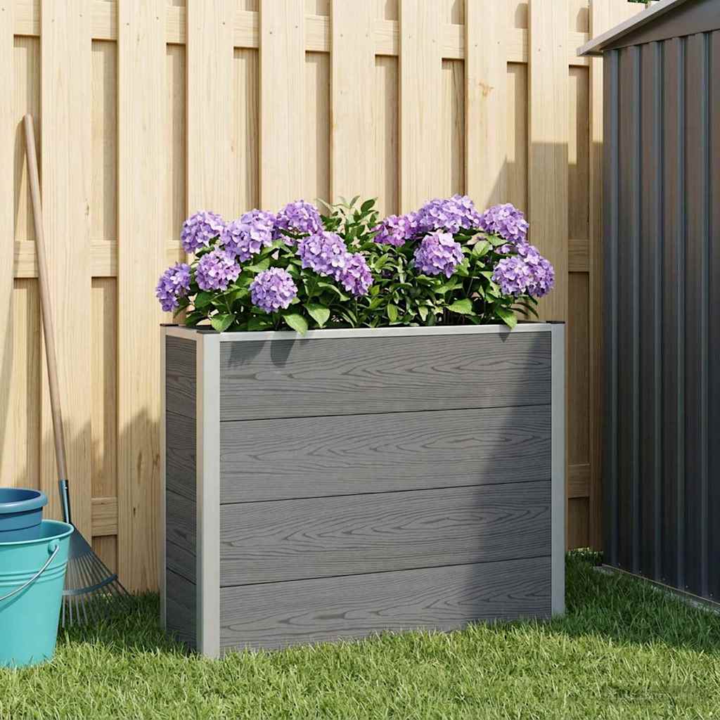 Hochbeet Grau 50 x 30 x 22 cm WPC und Aluminium