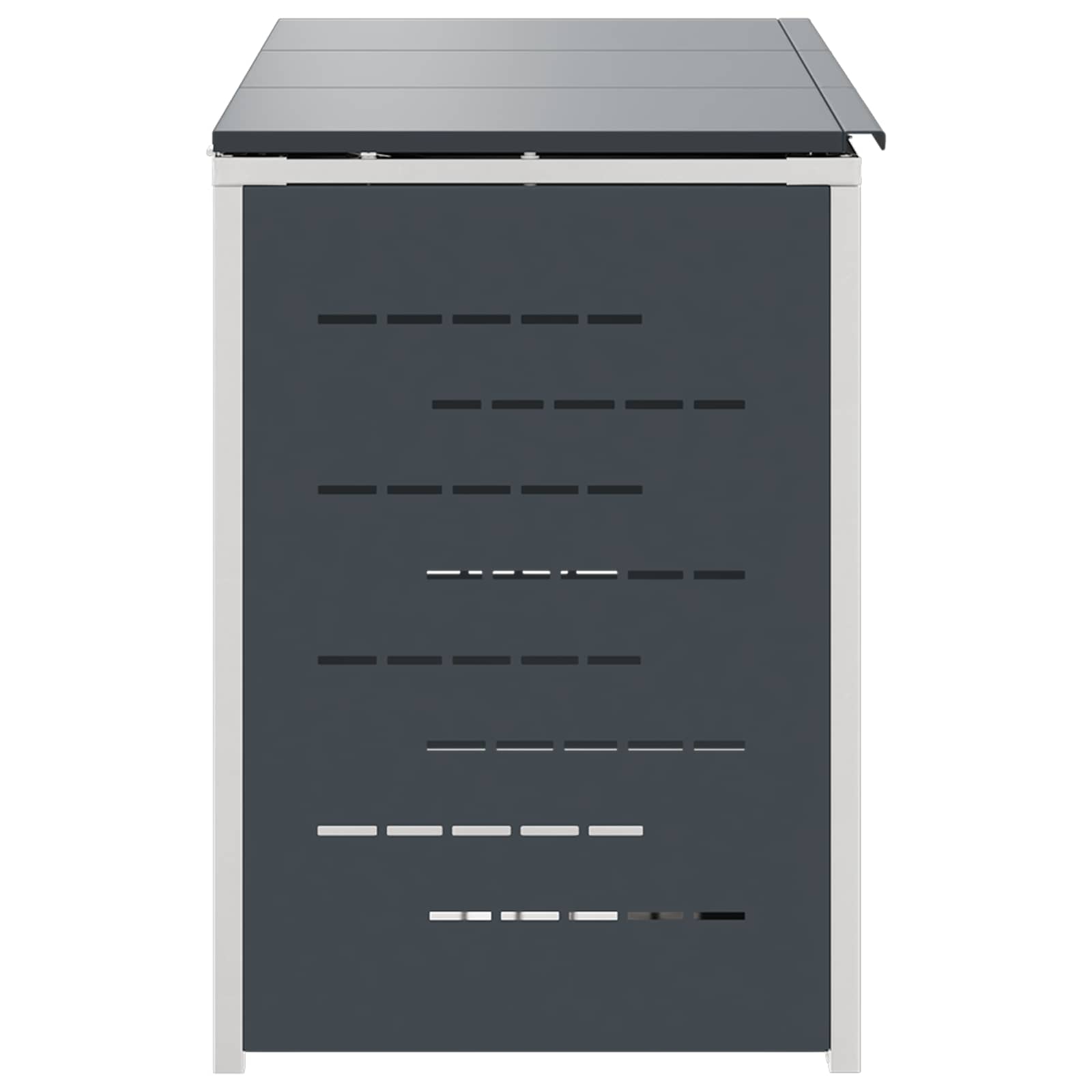 Mülltonnenbox for 2 Bins 240L Edelstahl Schwarz
