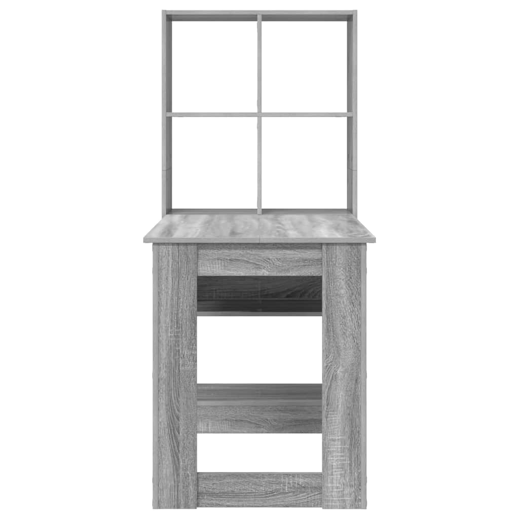 Schreibtisch mit Regal Schwarz Eichen-Optik 122 x 67 x 145 cm