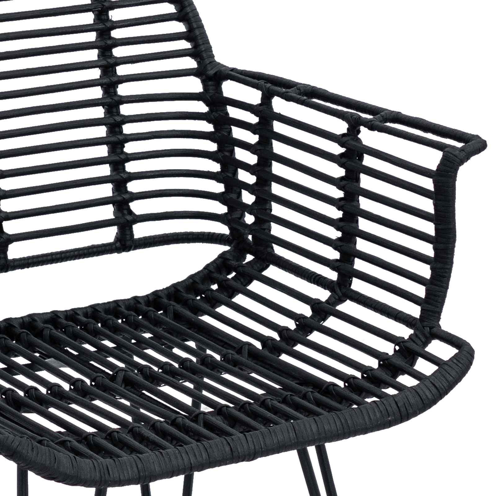Esszimmerstuhl 2 pcs Rattan und Eisen Natur 57 x 55 x 85 cm