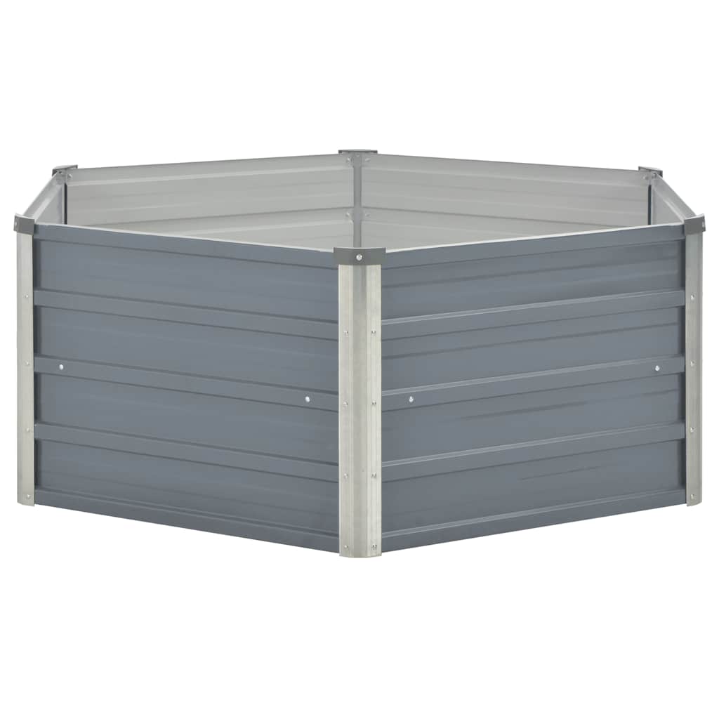 Garten-Hochbeet 129x45 cm Verzinkter Stahl Silber