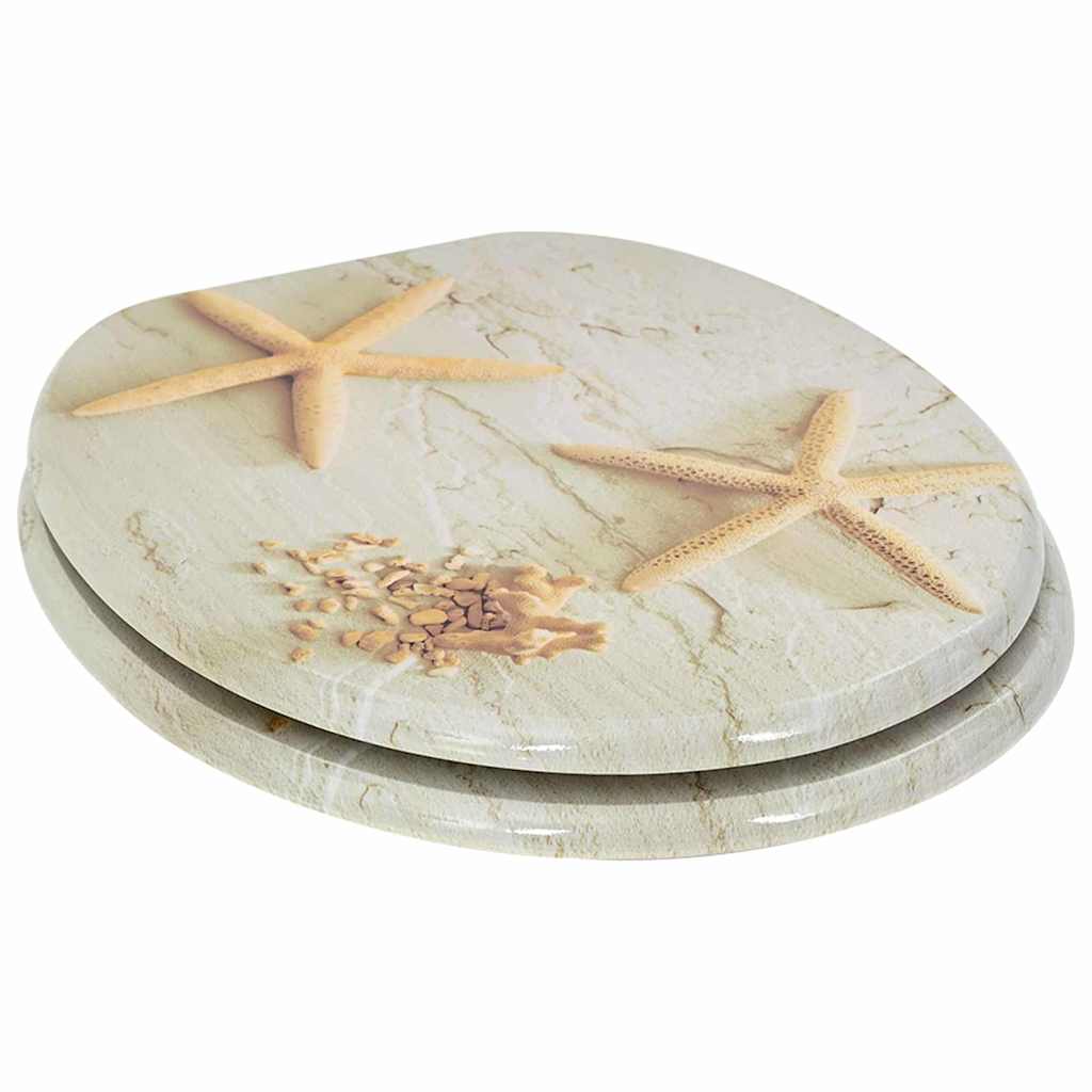 Toilettensitz MDF Deckel Schlichtes Design Weiß