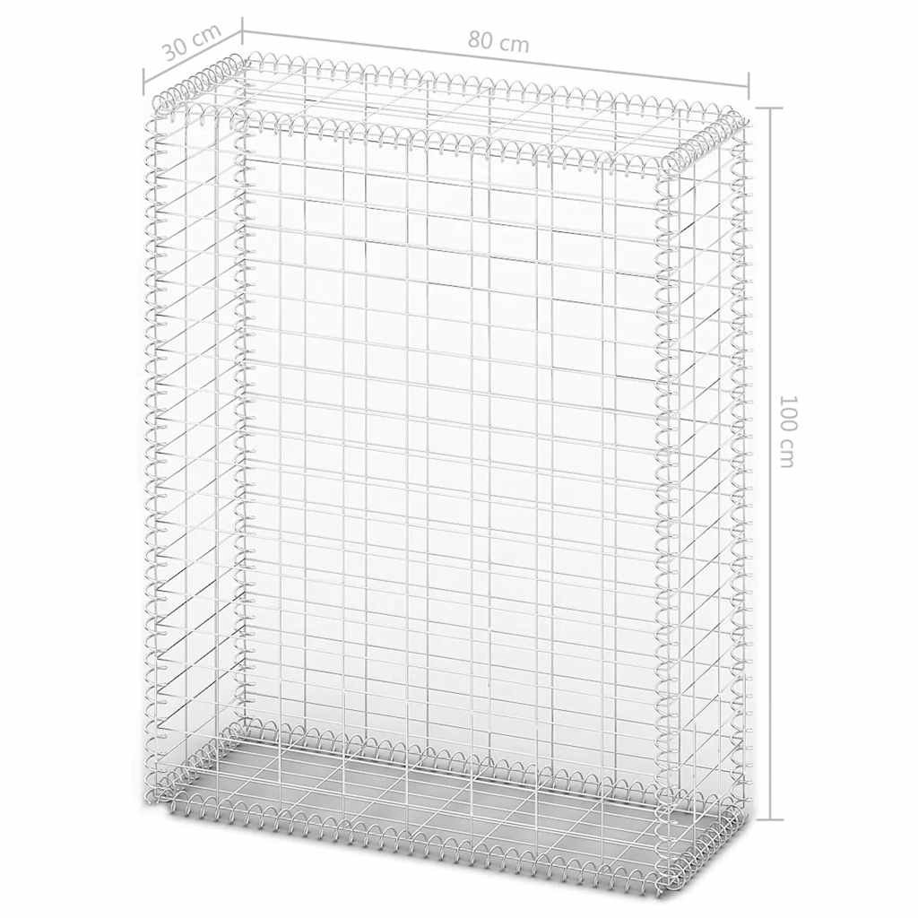 Steinkorb Gabione mit Deckeln Verzinkter Draht 100×30×30 cm