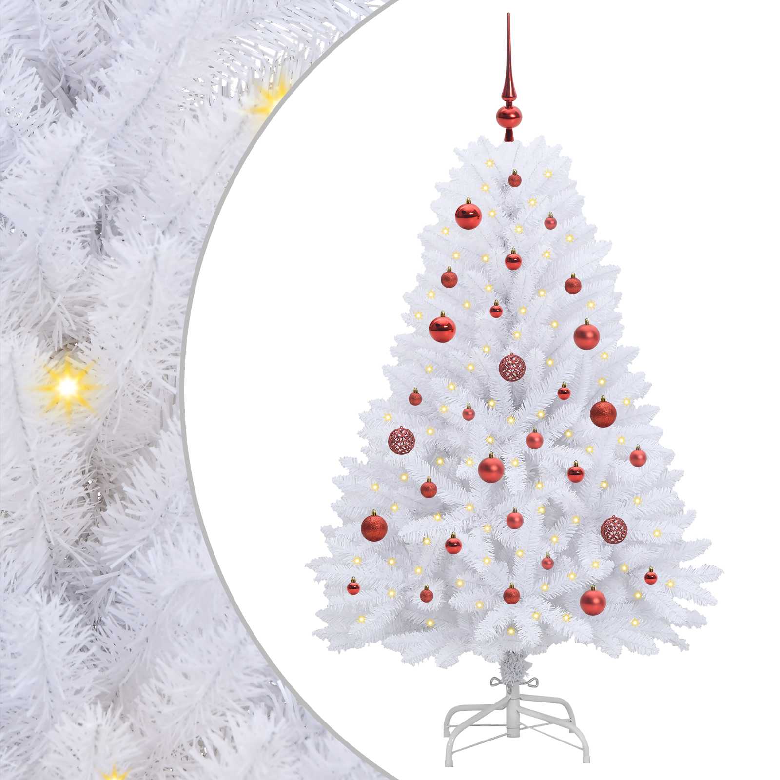 Künstlicher klappbarer Weihnachtsbaum Weiß 120 cm PVC und Stahl