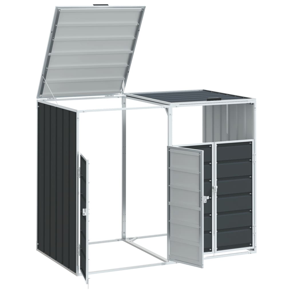 Mülltonnenbox für 1 Tonne Grün 72x81x115 cm Stahl