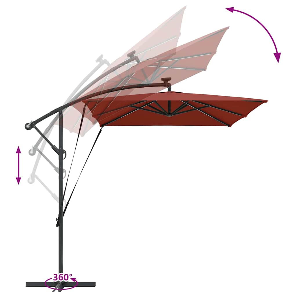 Sonnenschirm Sand 294 x 200 x 270 cm Polyester und Aluminium