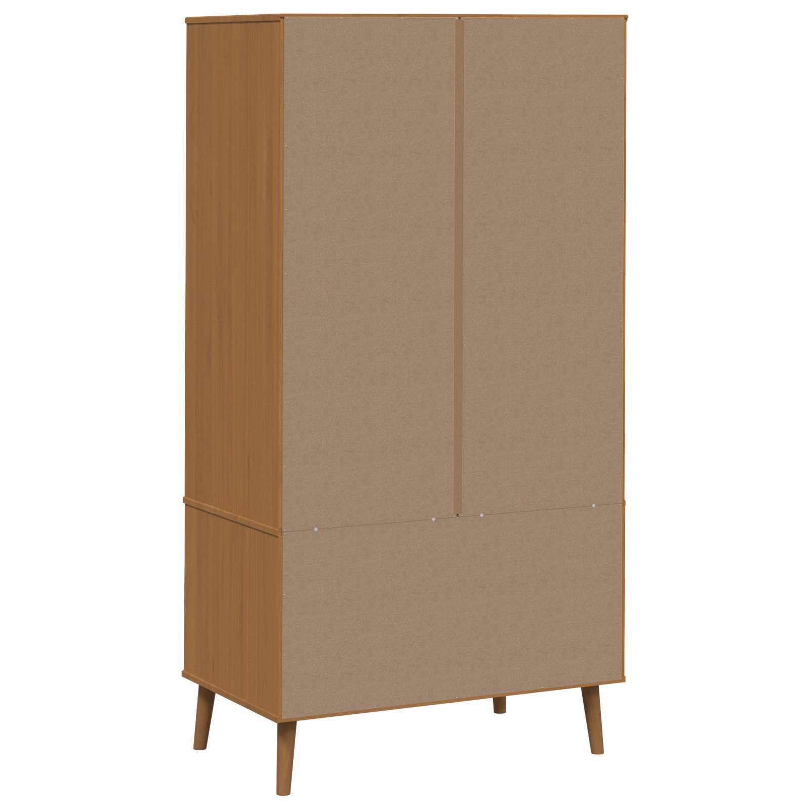 Kleiderschrank MOLDE Braun 90x55x175 cm Massivholz Kiefer