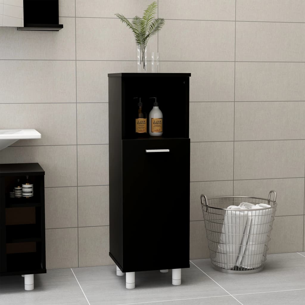 Badezimmerschrank Weiß 30x30x95 cm Holzwerkstoff
