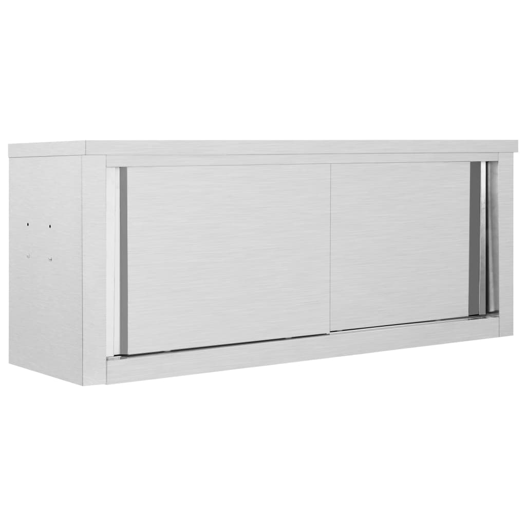 Wandhängeschrank mit Schiebetüren 150×40×50 cm Edelstahl