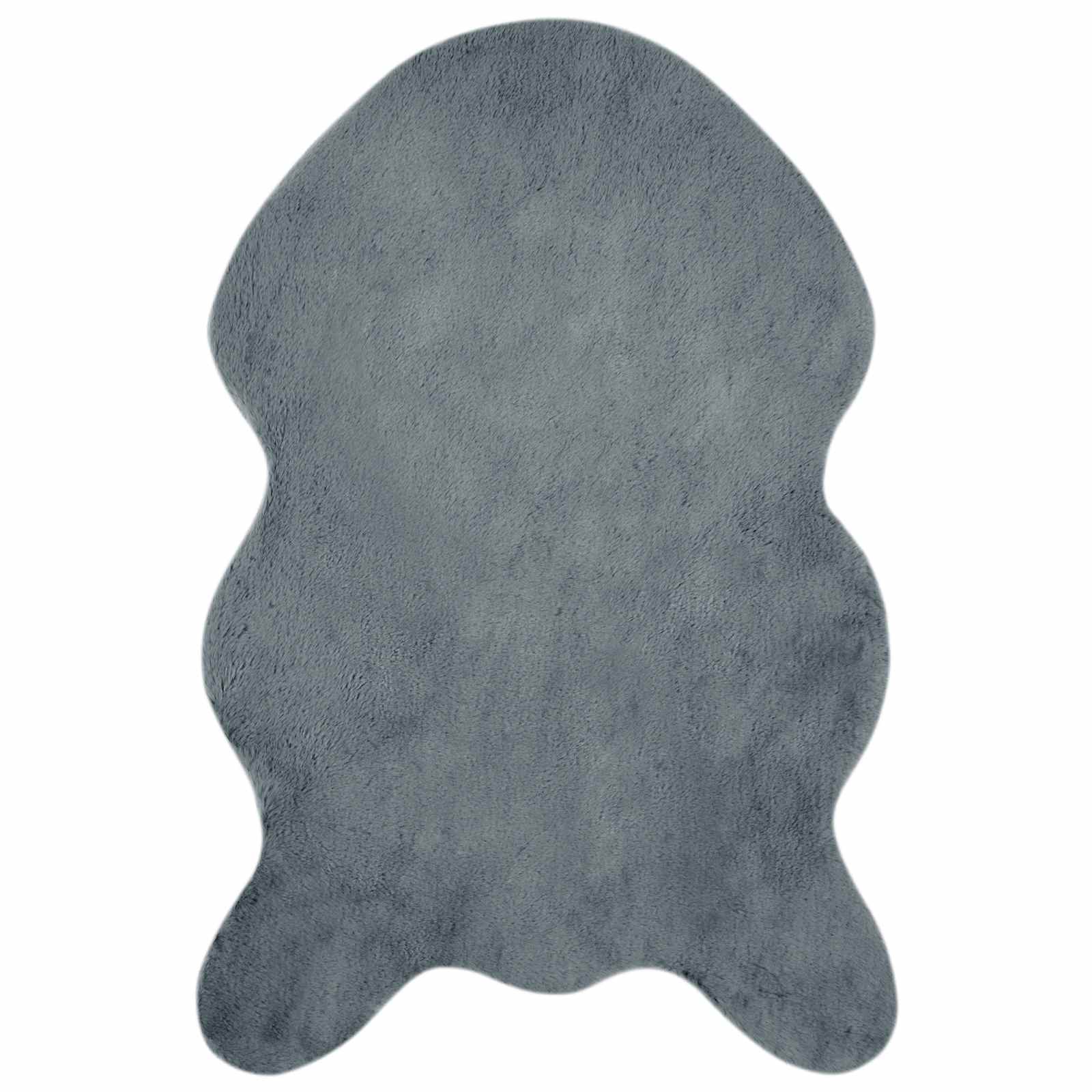 Rutschfester Teppich aus Kunstkaninchenfell OLITE Weiß