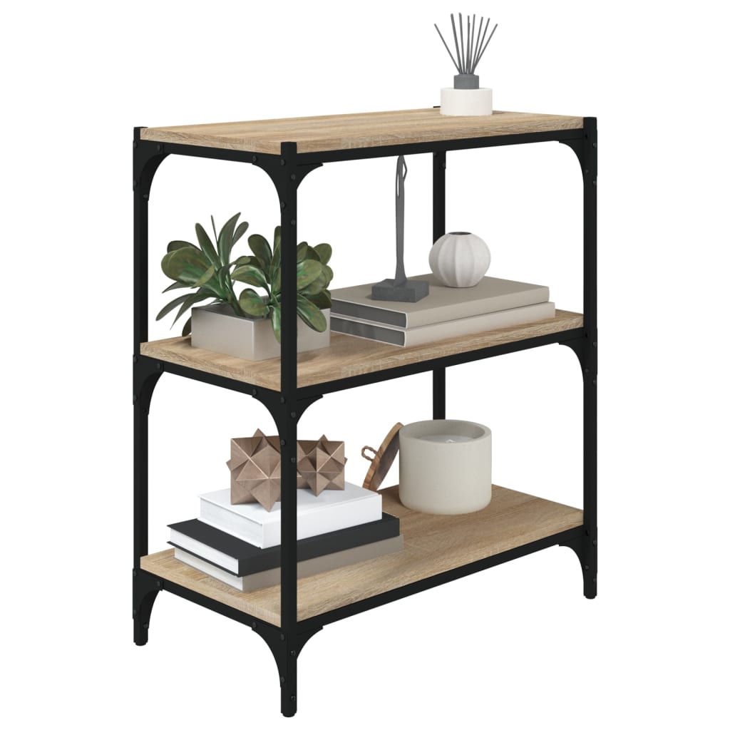 Bücherregal Schwarz 40x33x70,5 cm Holzwerkstoff und Stahl