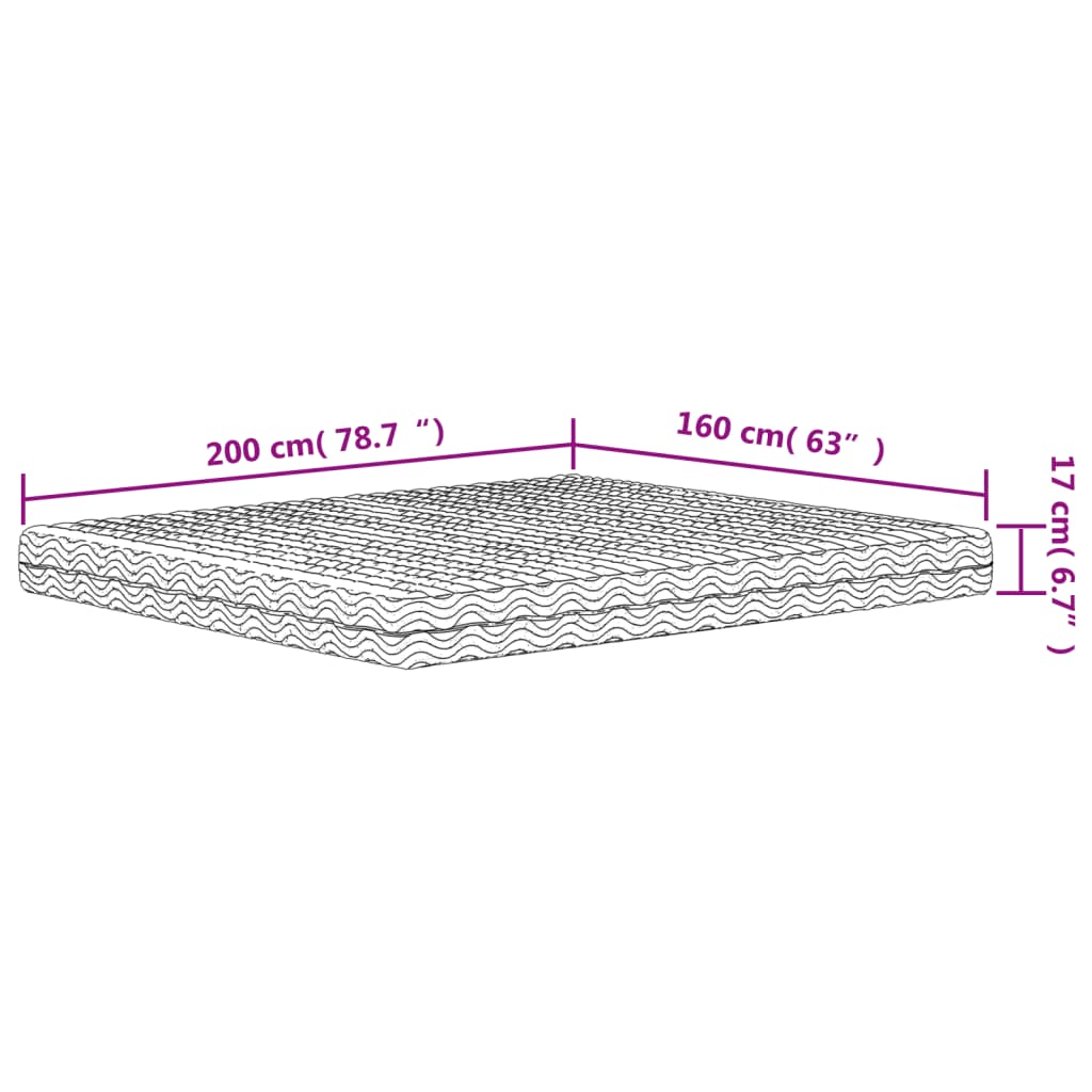 Schaumstoffmatratze Weiß 80x200 cm Härtegrad H2 H3