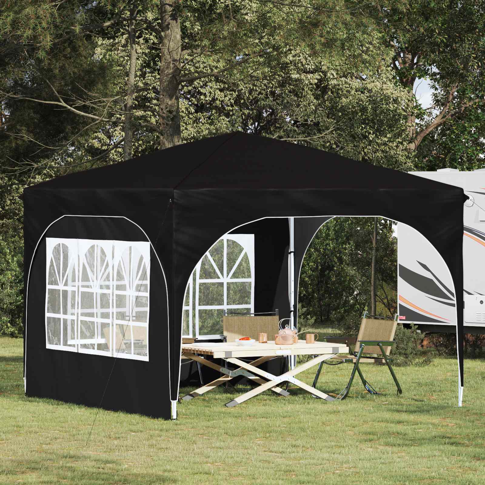 Pop-up Partyzelt 290 x 290 x 245 cm Creme