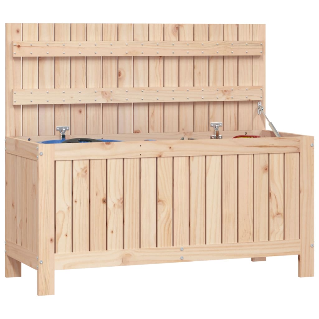 Gartentruhe Grau 76x42,5x54 cm Massivholz Kiefer