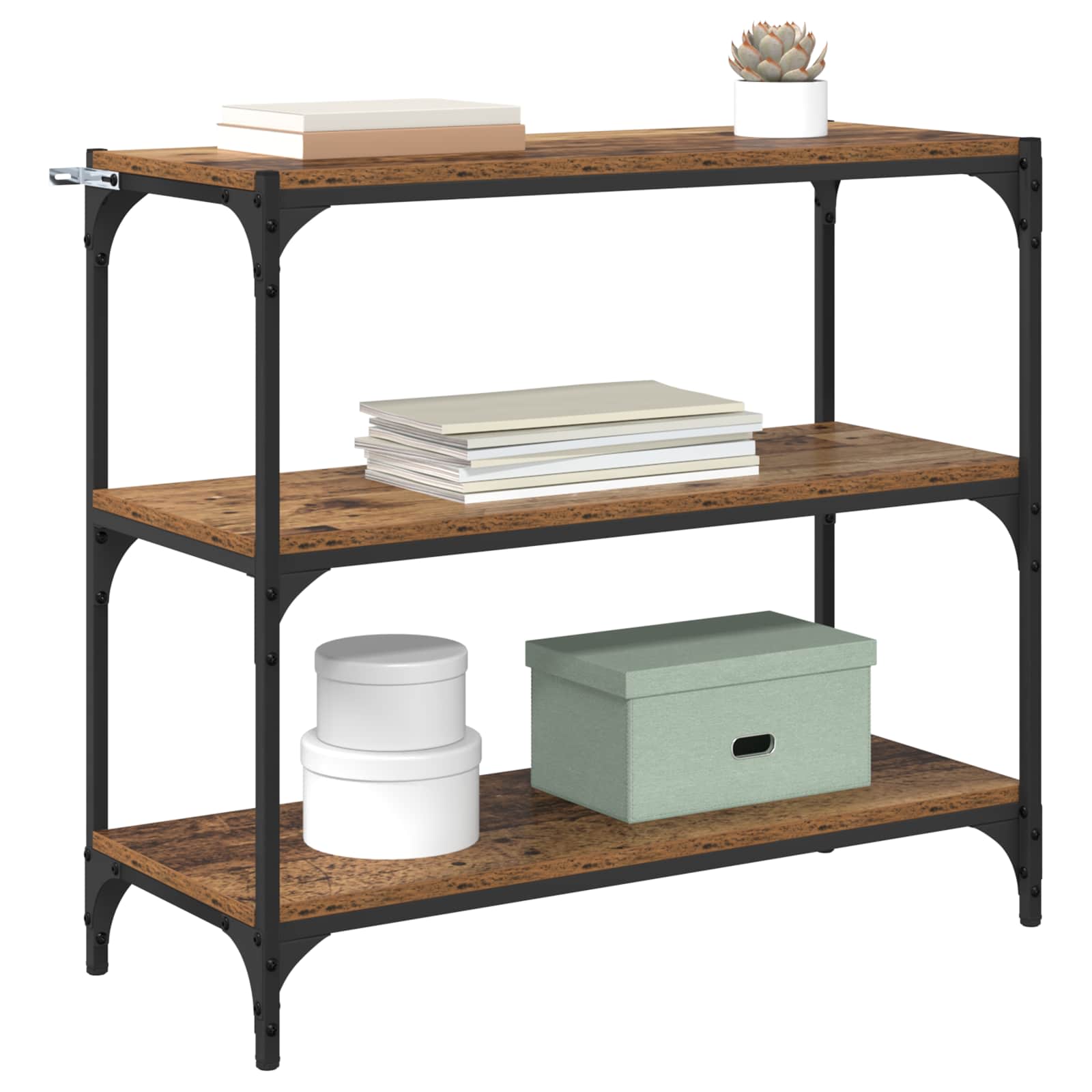 Bücherregal Schwarz 40x33x70,5 cm Holzwerkstoff und Stahl