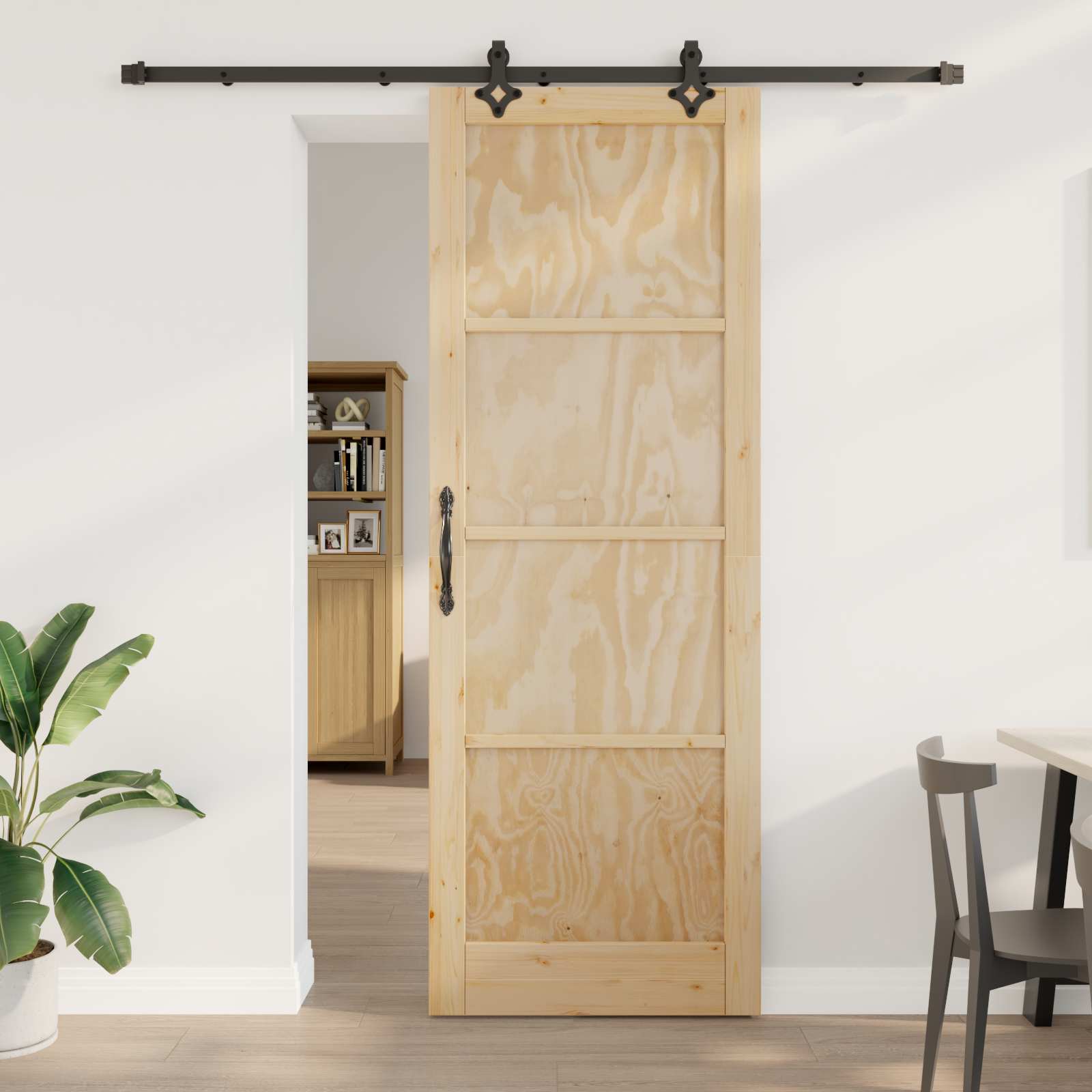 Schiebetür ORKDAL Natur 61 x 198,5 cm Massives Kiefernholz