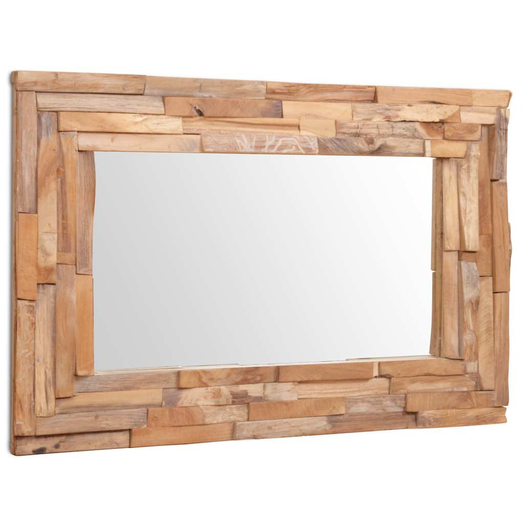 Dekorativer Spiegel Teak 120 x 60 cm Rechteckig